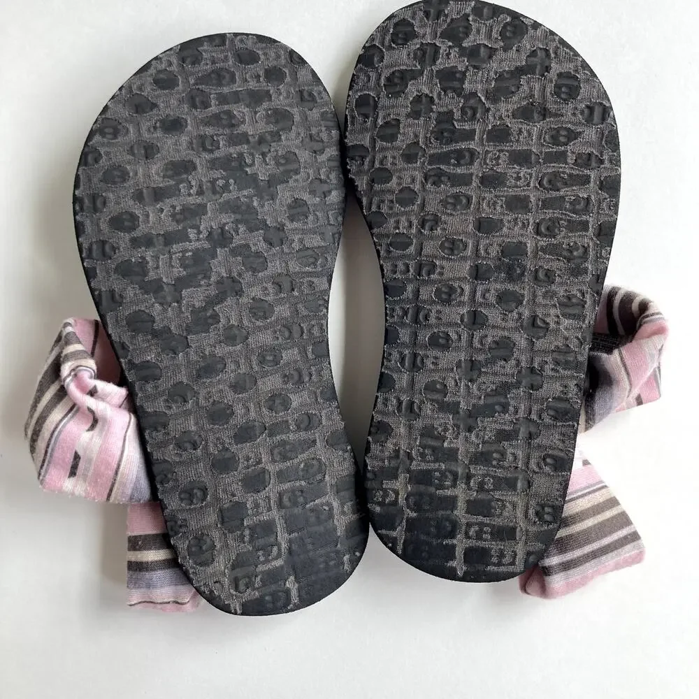 Sanuk Kids Yoga Sling Sandals - Pink Stripes - 9-10